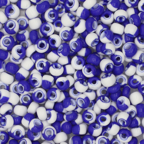 6/0 Czech Glass Seed Beads Opaque Blue White 6/0 Czech Glass Seed Beads Opaque Blue White