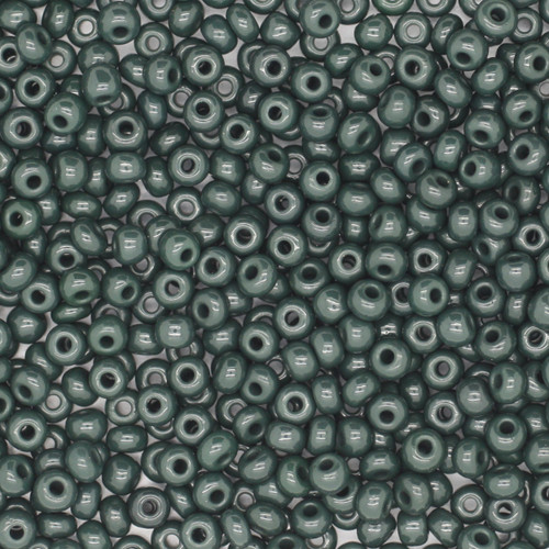 8/0 Czech Glass Seed Beads Opaque Dark Green