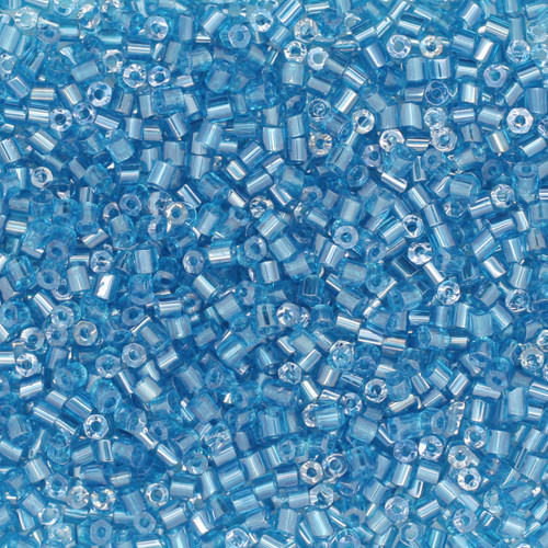 11/0 2-Cut Czech Seed Beads Luster Aqua Blue