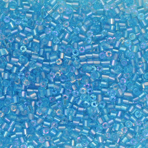 11/0 2-Cut Czech Seed Beads Transparent Rainbow Dark Aqua