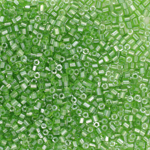 11/0 2-Cut Czech Seed Beads Luster Light Green