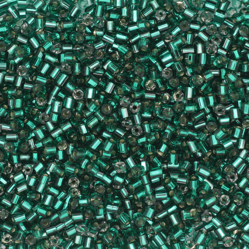 11/0 2-Cut Czech Seed Beads Silver Lined Emerald Green