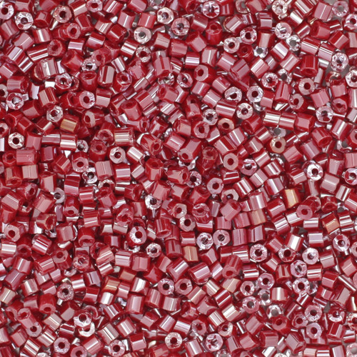 11/0 2-Cut Czech Seed Beads Opaque Luster Dark Red
