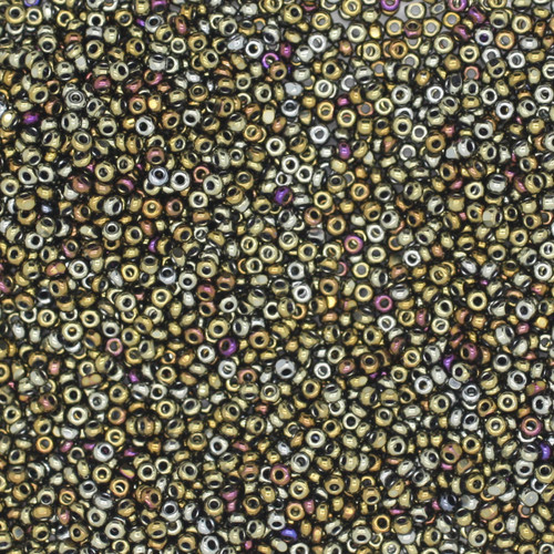 13/0 Charlotte Cut Czech Glass Seed Beads Metallic Iris Brown