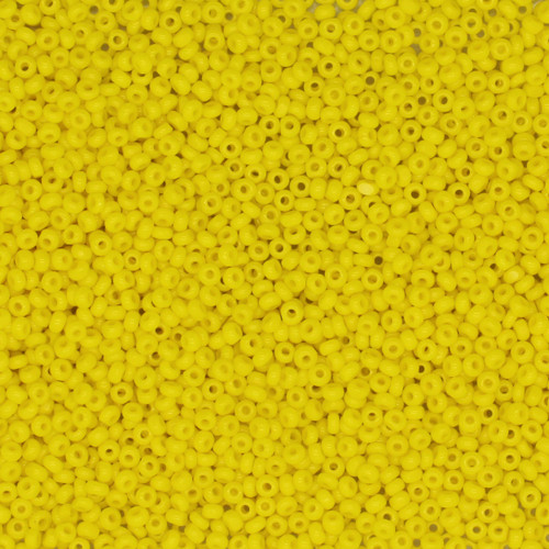 13/0 Charlotte Cut Czech Glass Seed Beads Opaque Yellow