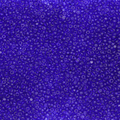 13/0 Charlotte Cut Czech Glass Seed Beads Transparent Cobalt Blue