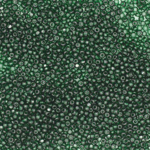 13/0 Charlotte Cut Czech Glass Seed Beads Transparent Dark Green
