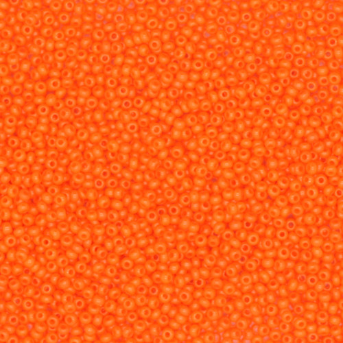 14/0 Czech Glass Seed Beads Opaque Orange