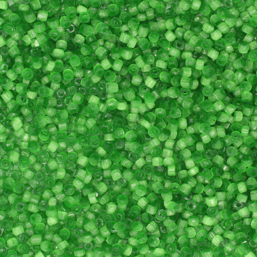 12/0 3-Cut Czech Glass Seed Beads Satin Green