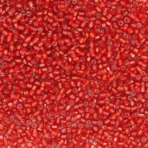 12/0 3-Cut Czech Glass Seed Beads Silver Lined Red 12/0 3-Cut Czech Glass Seed Beads Silver Lined Red