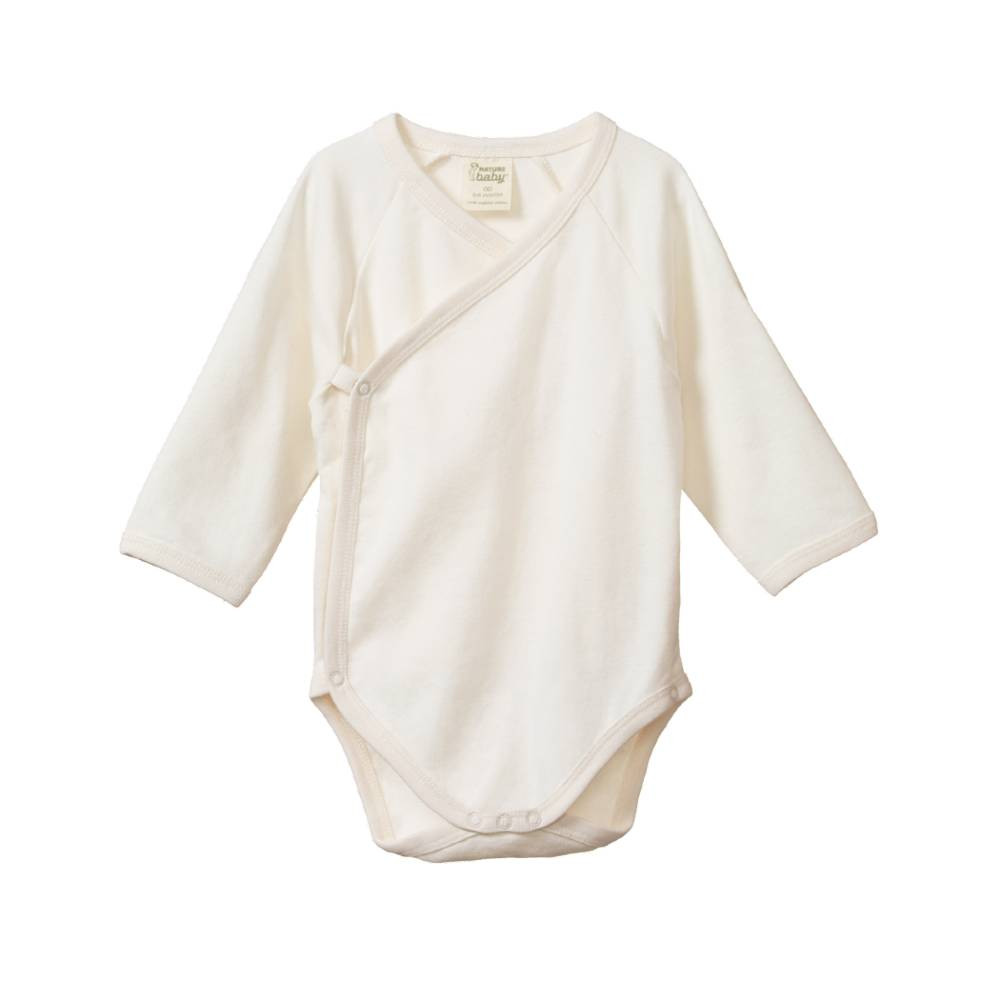 Nature Baby Long Sleeve Kimono Pointelle Bodysuit Clothing
