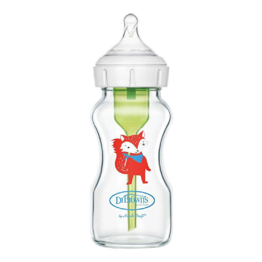 Dr Browns Natural Flow Anti-Colic Options+ Glass Wide Neck Bottle