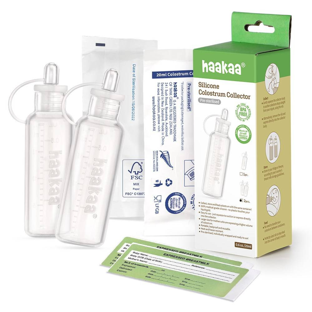 Haakaa Pre-Sterilised Silicone Colostrum Collector 2pk 20ml