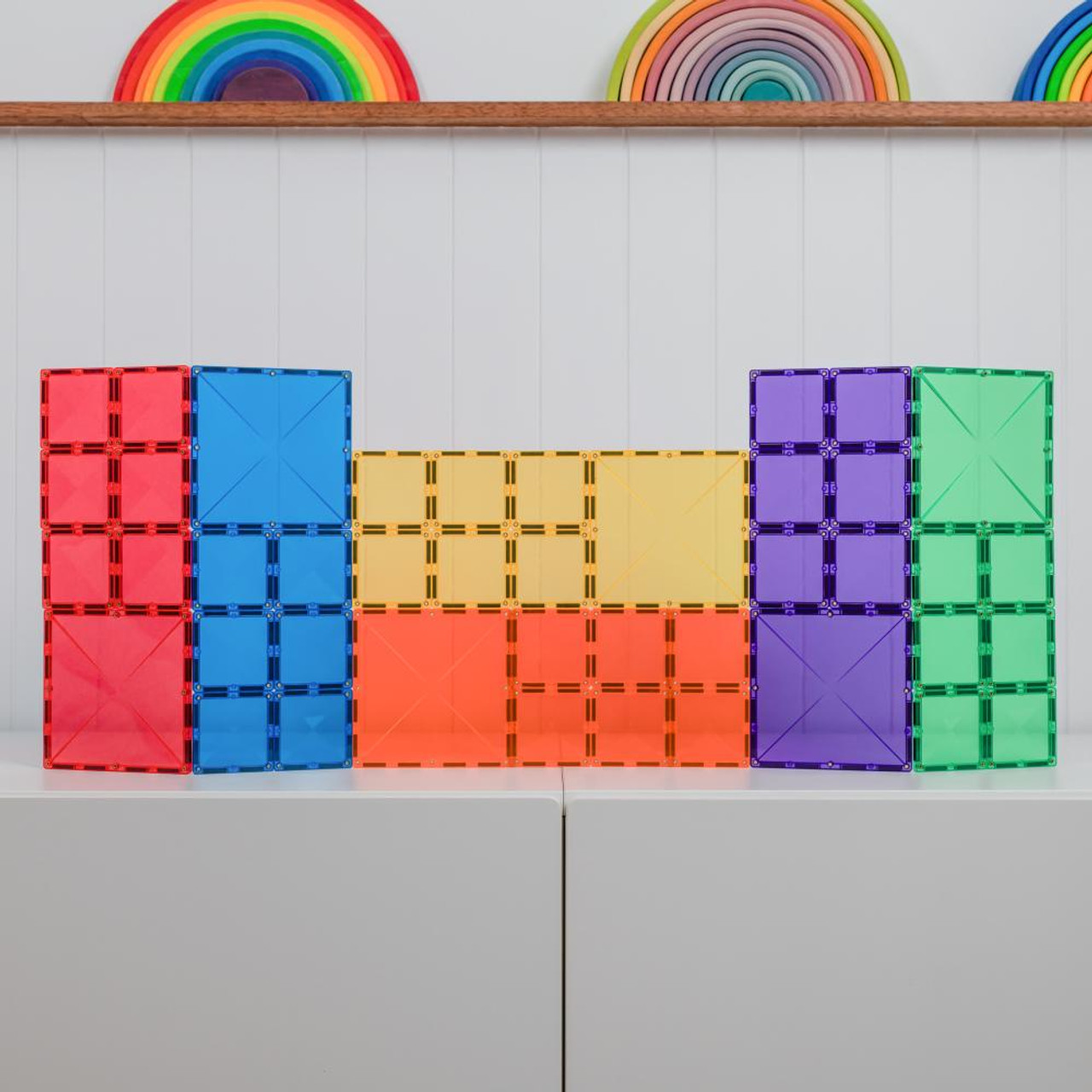 知育玩具 CONNETIX MAGNETIC TILES CONNETIX Magnetic Tiles Rainbow Mini Pack Building Blocks
