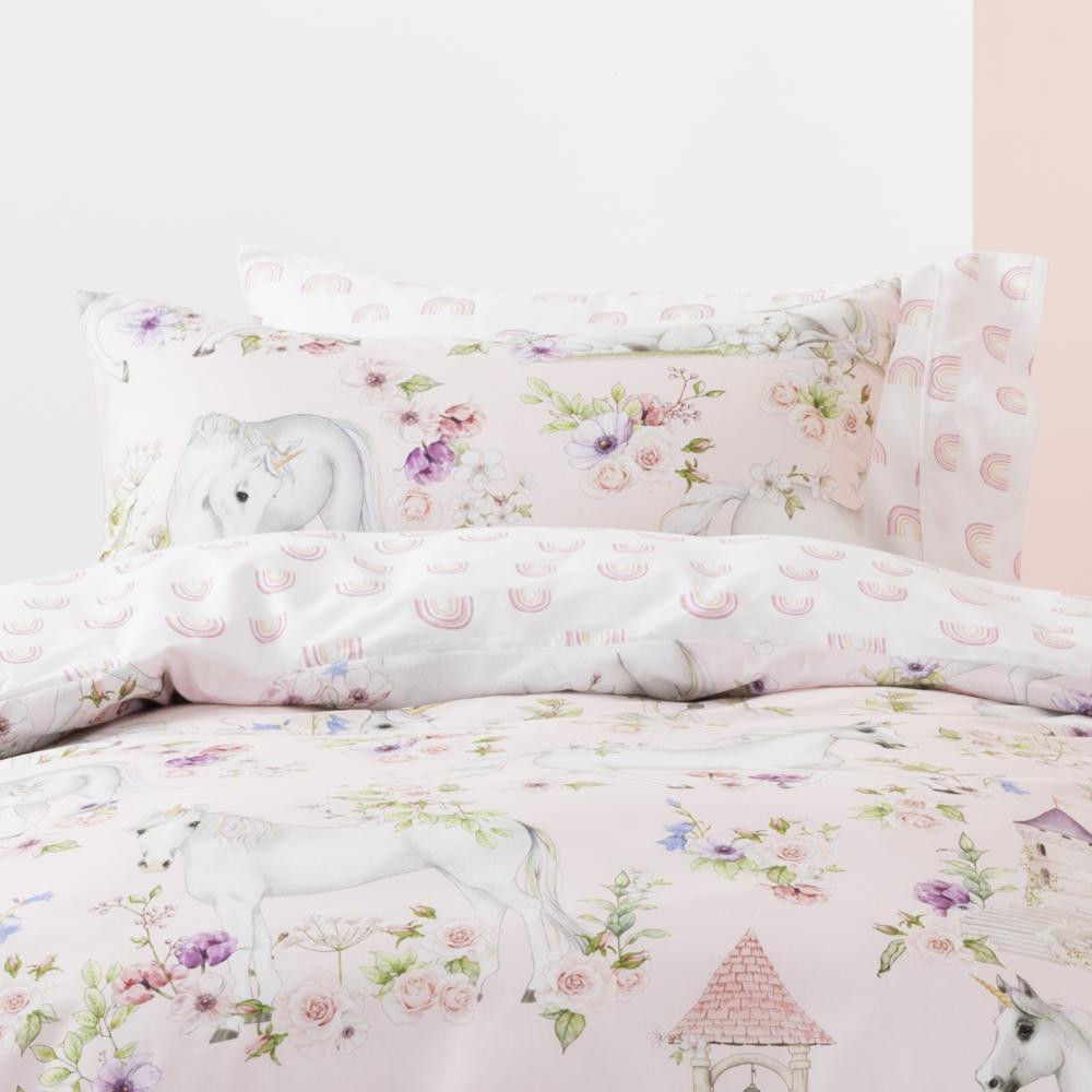 Squiggles Cotton Duvet Cover Set Unicorn Blossom Duvet Inners