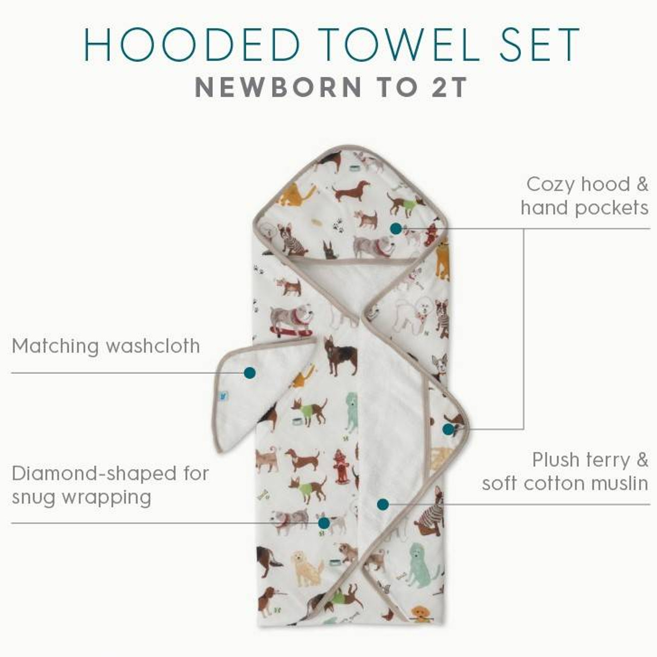 Little unicorn discount hooded towel set