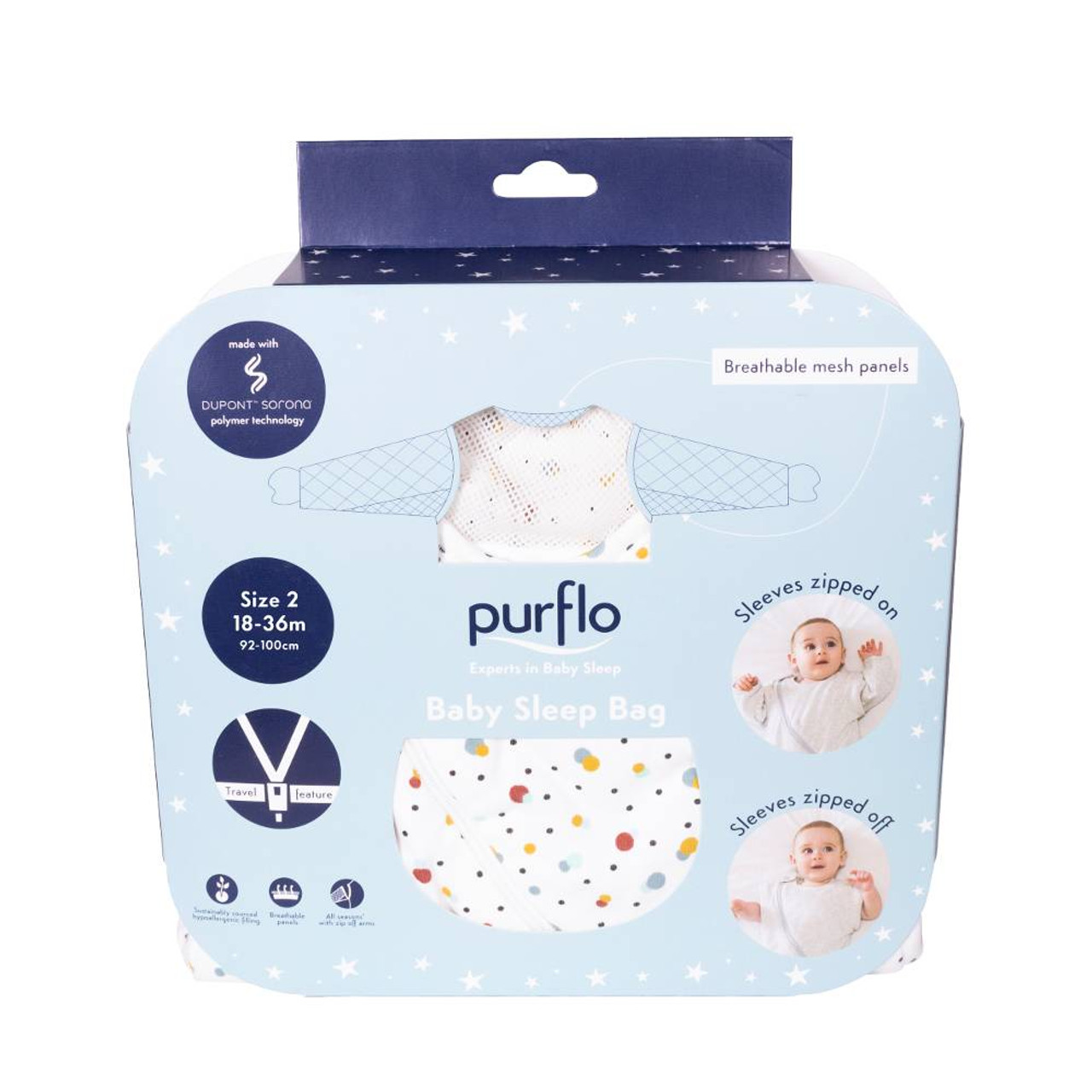 2.5 Tog Baby Sleep Bag in Garden Zoo - Purflo