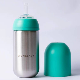 Lion & Lady 18/8 Stainless Steel Toddler Straw Cup 350ml