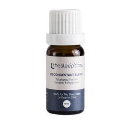 A clearcut image, front of the bottle of The Sleep Store Decongestant Blend.