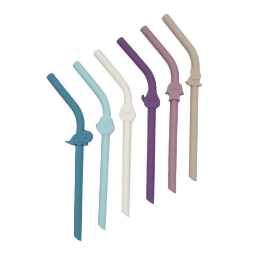 Melii Silicone Luxe Animal Straws with Cleaning Brush