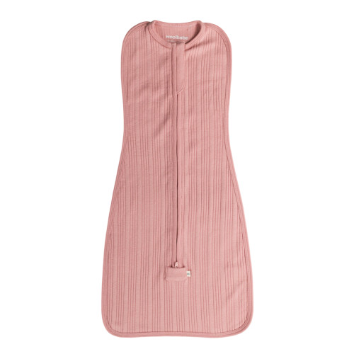 Woolbabe merino/organic cotton fitted swaddle with front zip