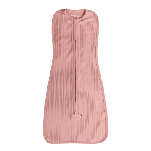 Woolbabe merino/organic cotton fitted swaddle with front zip