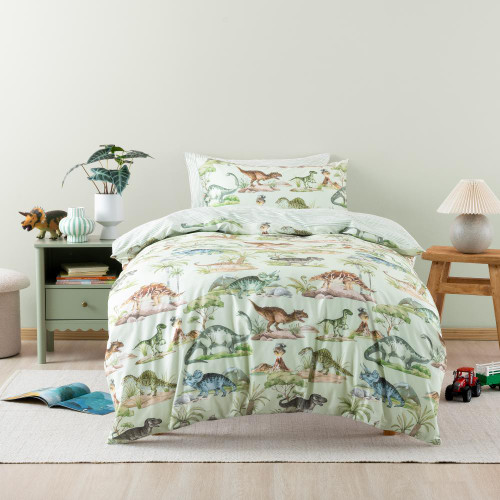 Squiggles Cotton Duvet Cover Set - Dino Kingdom
