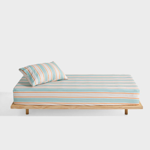 Linen House Kids Cotton Fitted Sheet + Pillowcase Set - Sailor Stripe