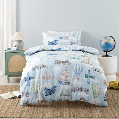 Squiggles Cotton Duvet Cover Set - Jetset Journey