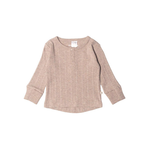 Washed Henley Top - Dune Marl