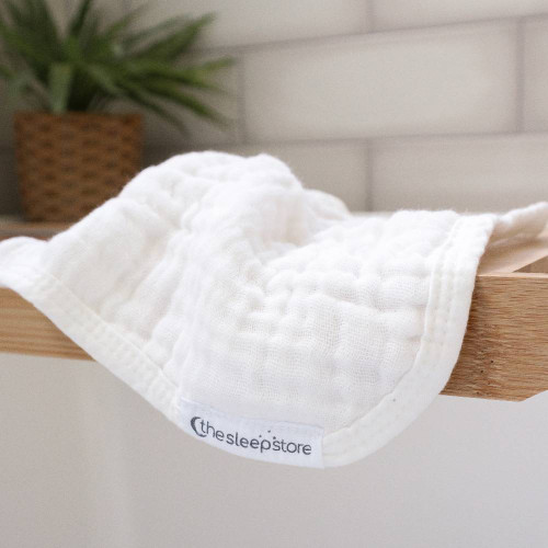 Muslin Face Cloth 4 pack White Towels & Facecloths The Sleep Store