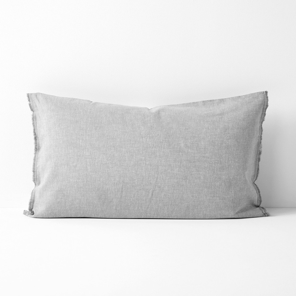 AURA Chambray Fringe Pillow Case