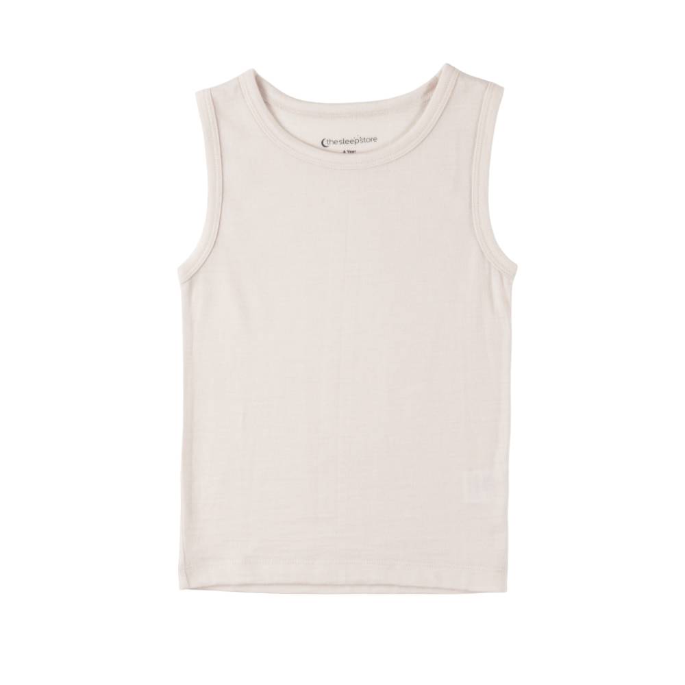 All Seasons Merino/Tencel Kids Singlet - Milk