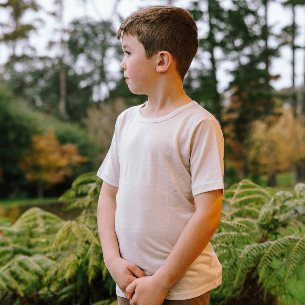 The Sleep Store All Seasons Merino/Tencel Kids Short Sleeve Top - 1-12 years
