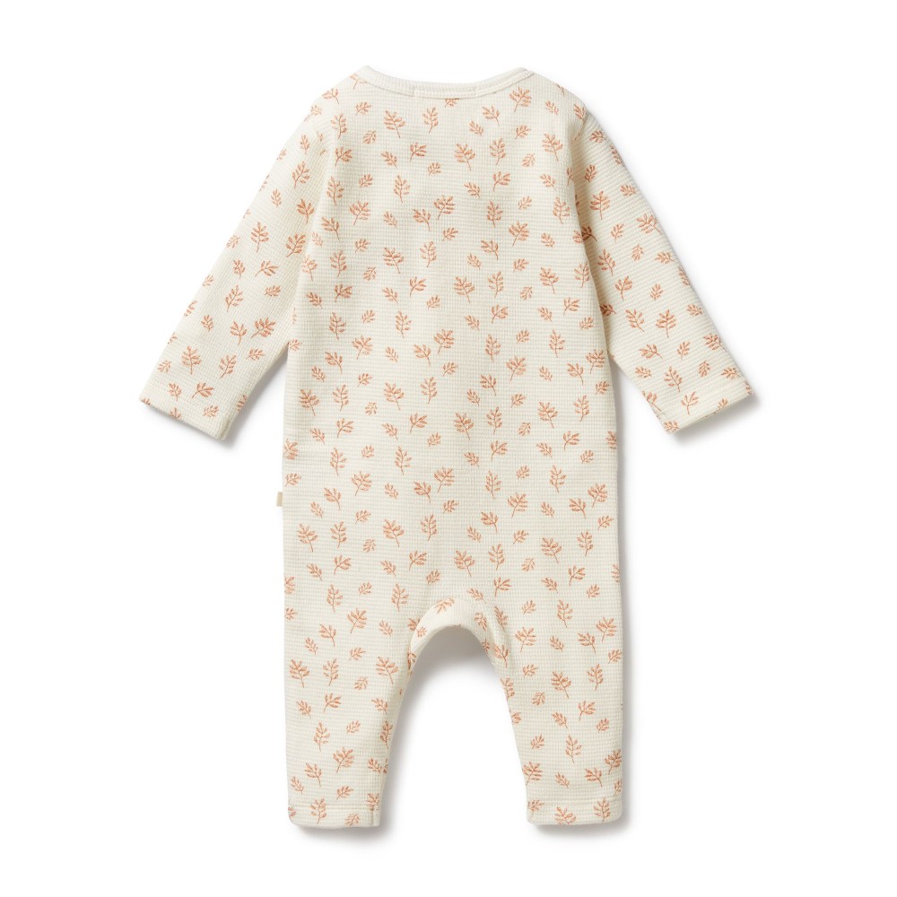 Wilson & Frenchy Organic Waffle Ruffle Zipsuit