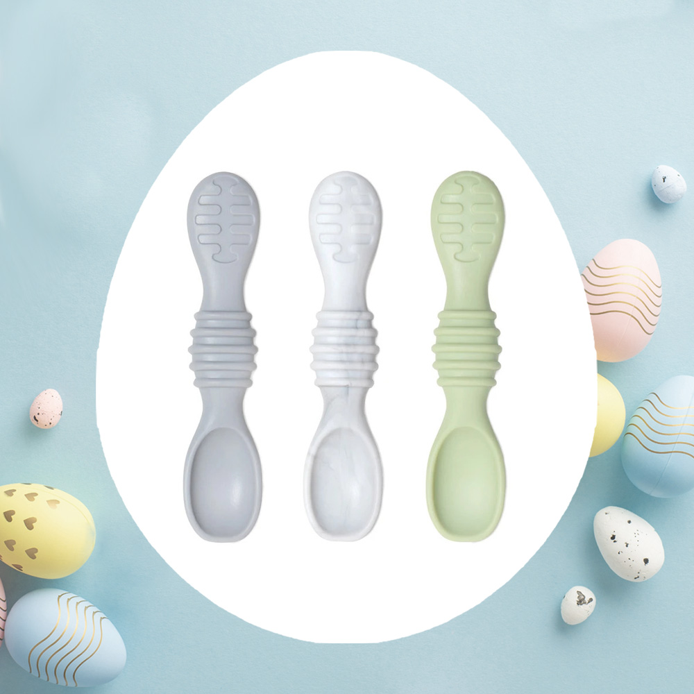 Swell Reward - Bumkins Silicone Spoons 3pk - Taffy Grey