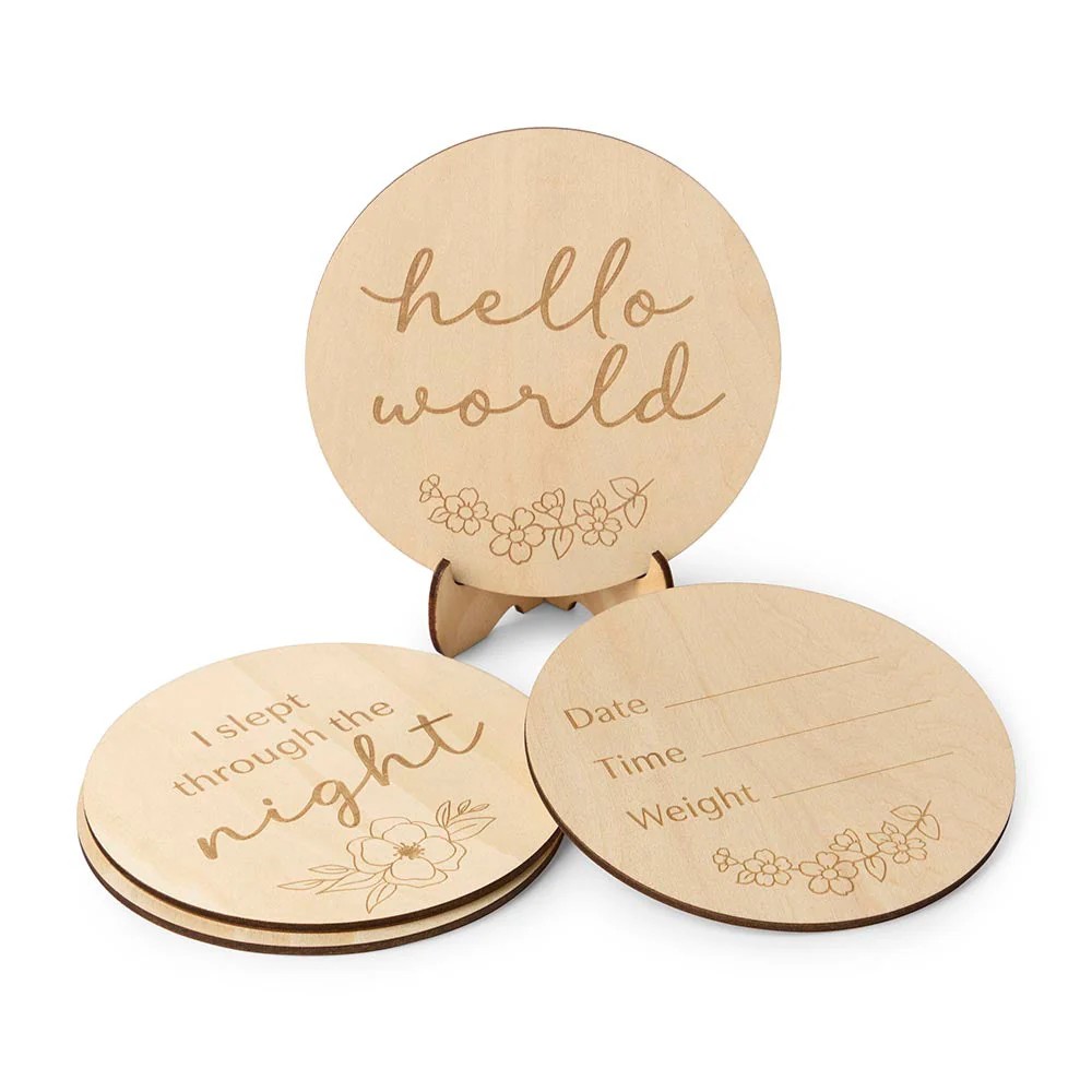 Snuggle Hunny Wooden Milestone Cards