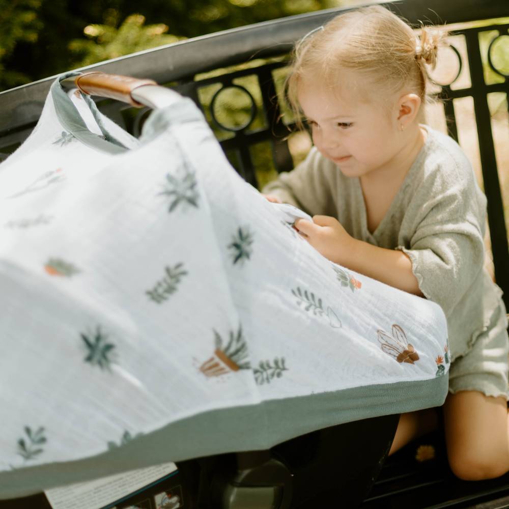 Little Unicorn Muslin Carseat Canopy - Discontinued Packaging