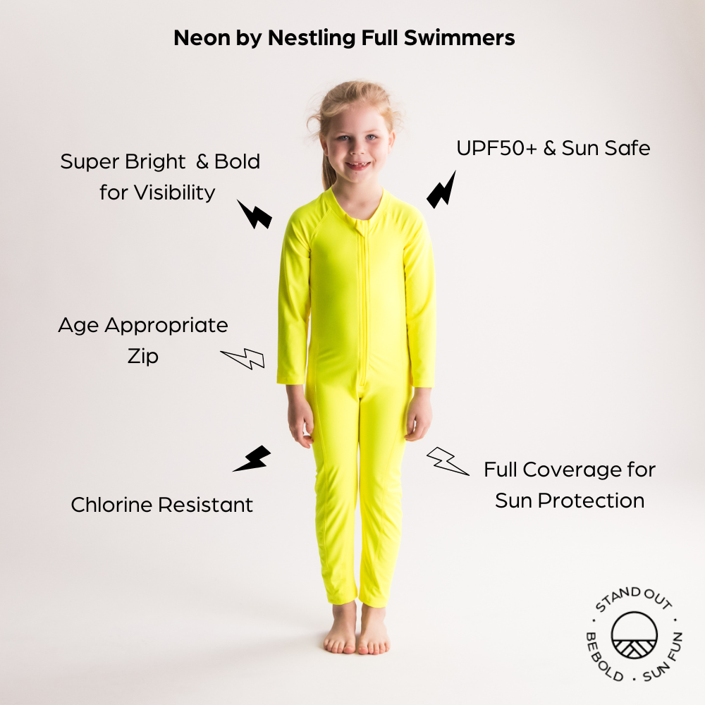 Neon by Nestling UPF50+ Full Swimmers - 3-8 years
