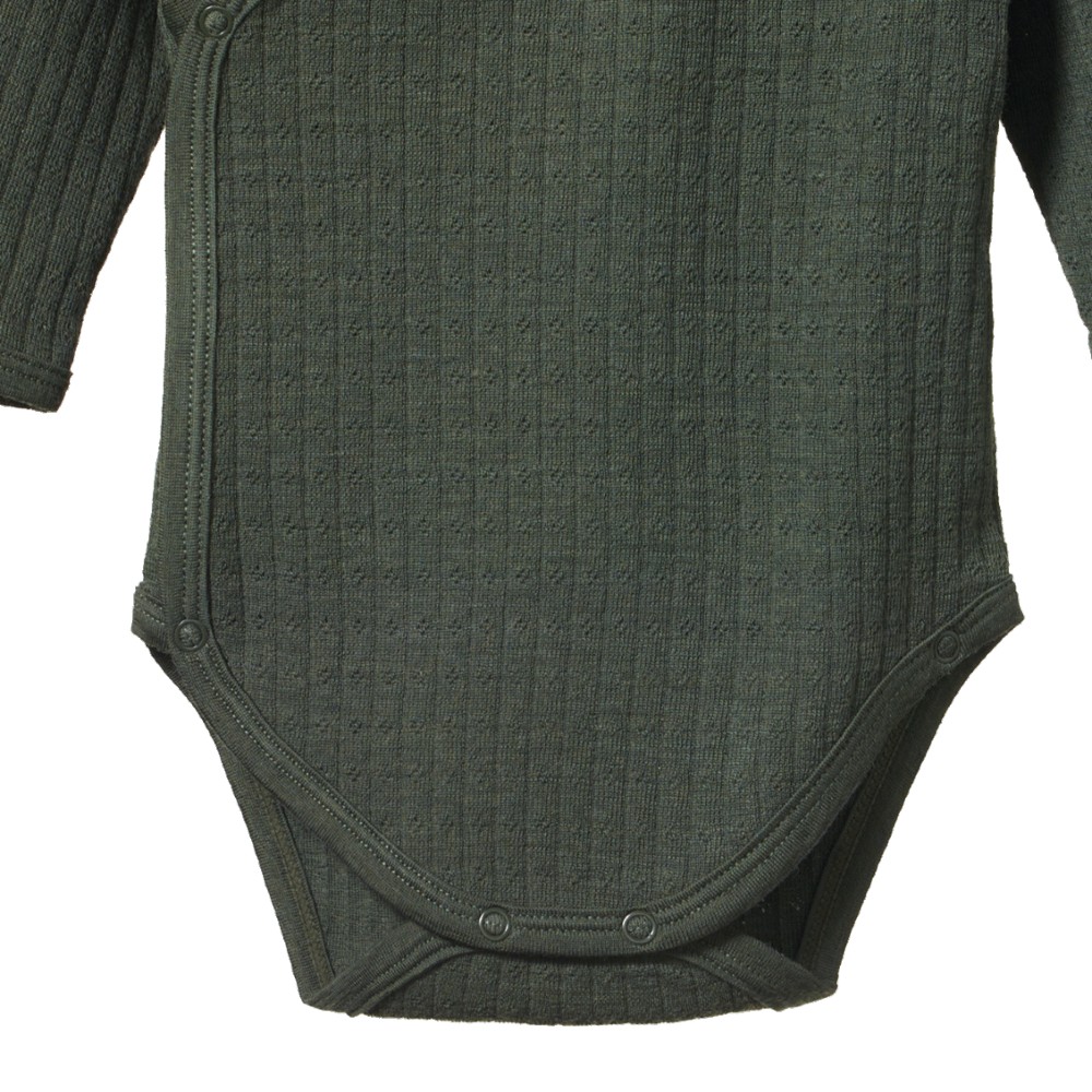 Nature Baby Merino Kimono Pointelle Long Sleeve Bodysuit