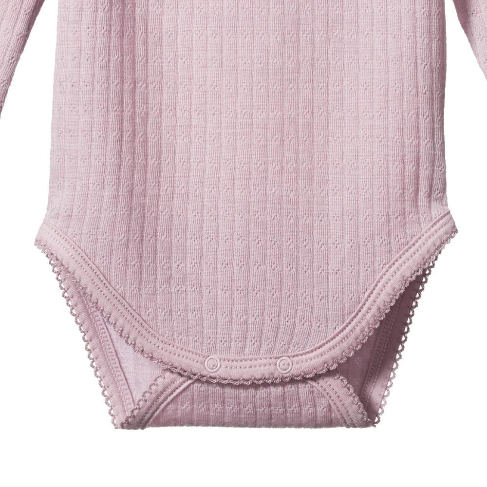 Nature Baby Merino Pointelle Long Sleeve Bodysuit