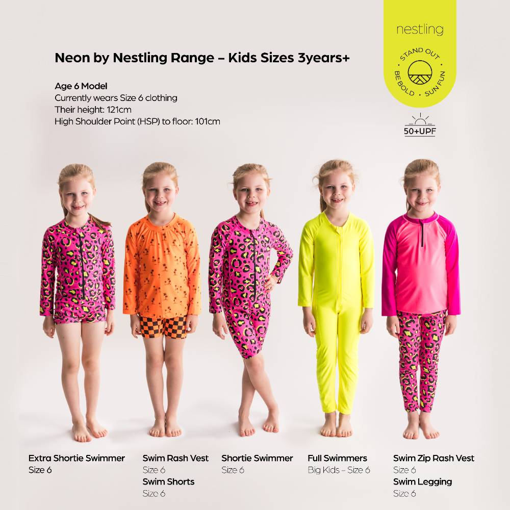 Neon by Nestling UPF50+ Swim Zip Rash Vest