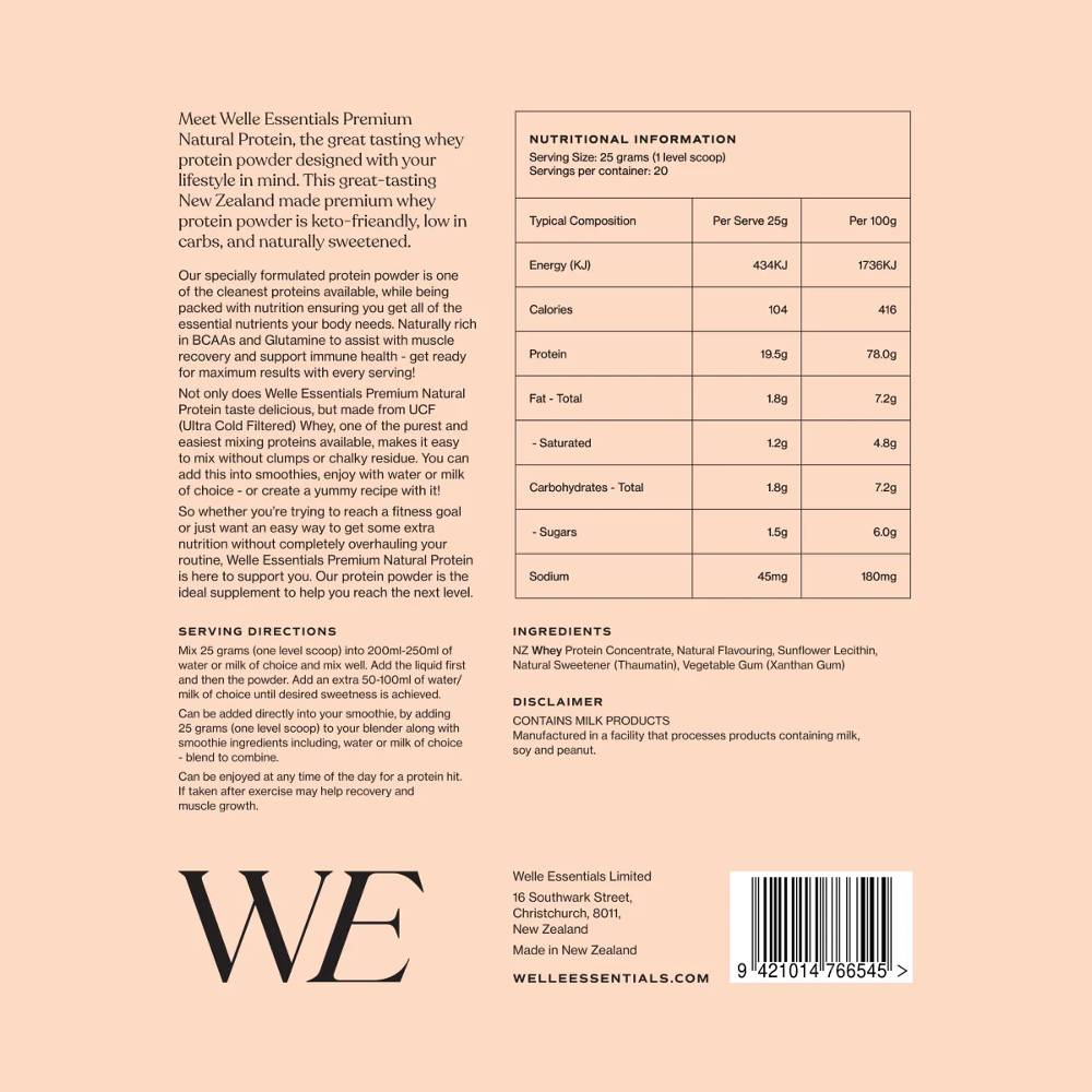 Welle Essentials Premium Natural Protein - Vanilla