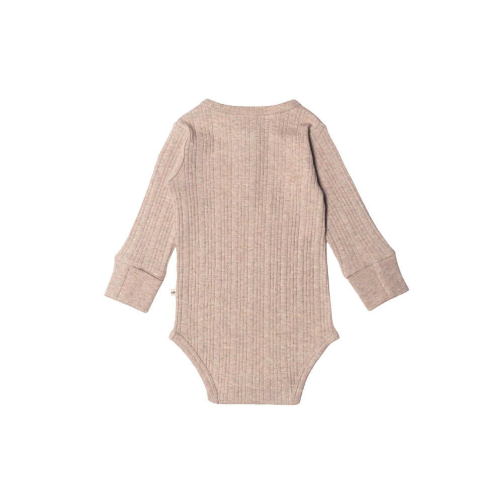 Woolbabe Merino/Organic Cotton Long Sleeve Henley Bodysuit - Daydream Collection