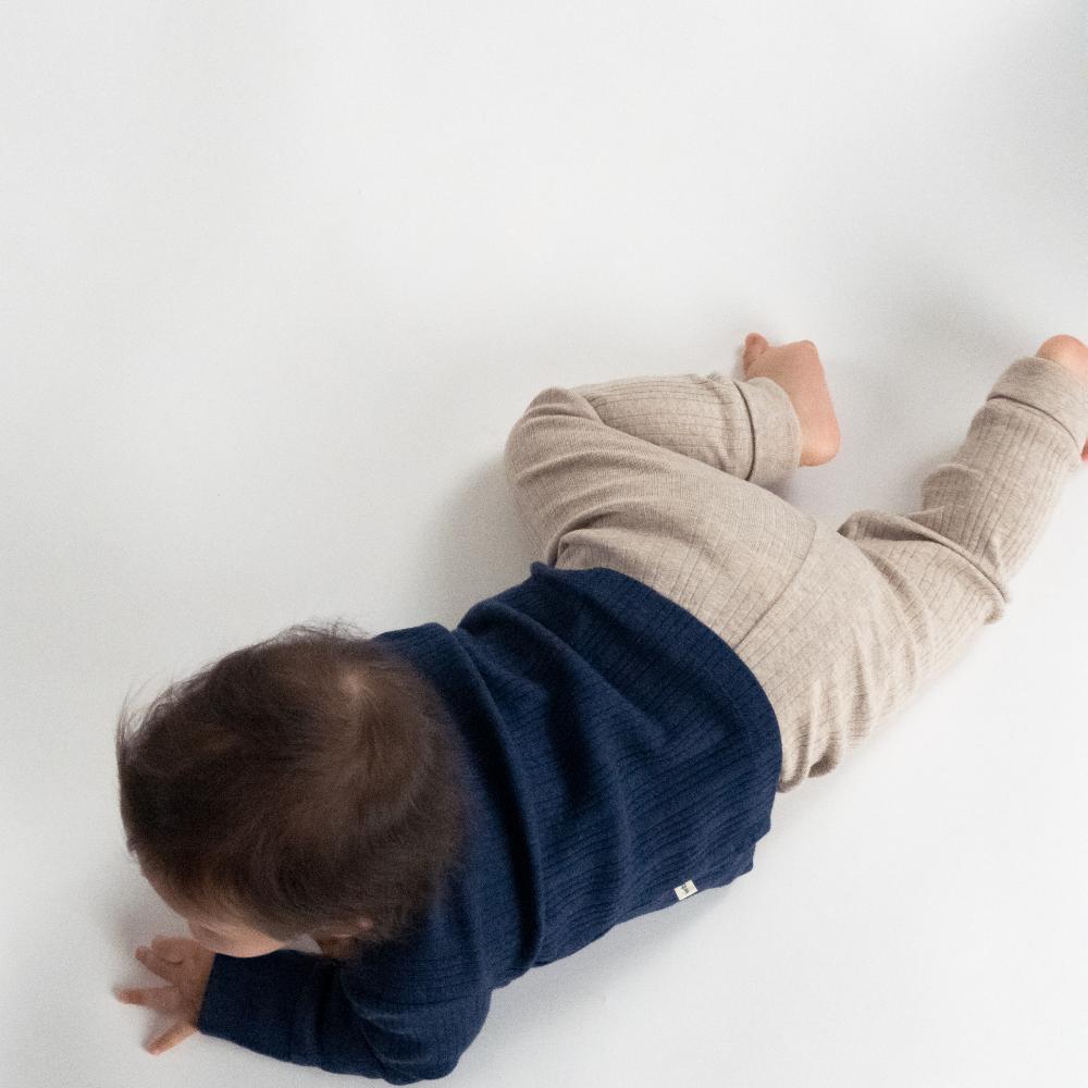 Woolbabe Merino/Organic Cotton Long Sleeve Henley Top - Daydream Collection