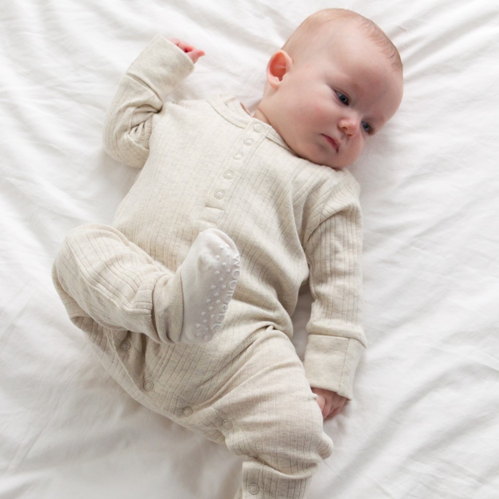 Woolbabe Merino/Organic Cotton Long Sleeve Henley Suit - Daydream Collection