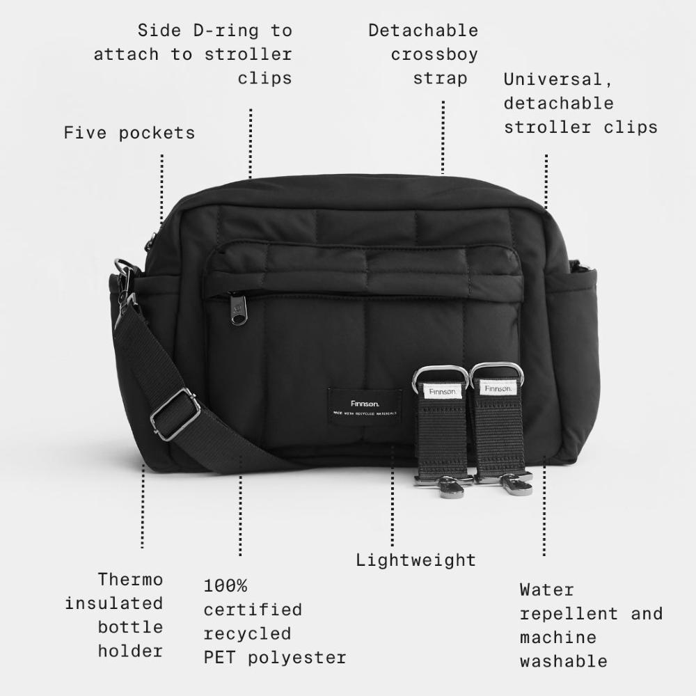 Finnson FREYA Eco Nappy Bag with Stroller Clips