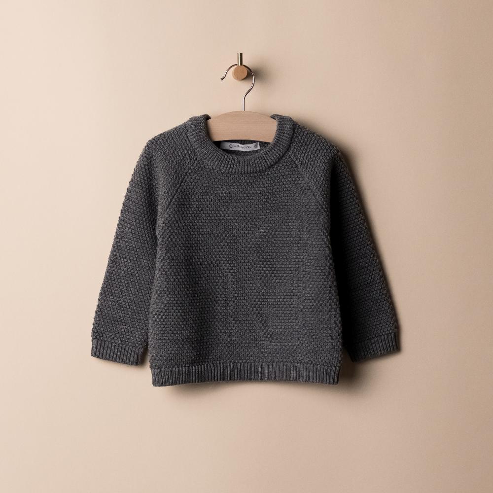 The Sleep Store Merino Knit Crew Jumper in Grey Marle