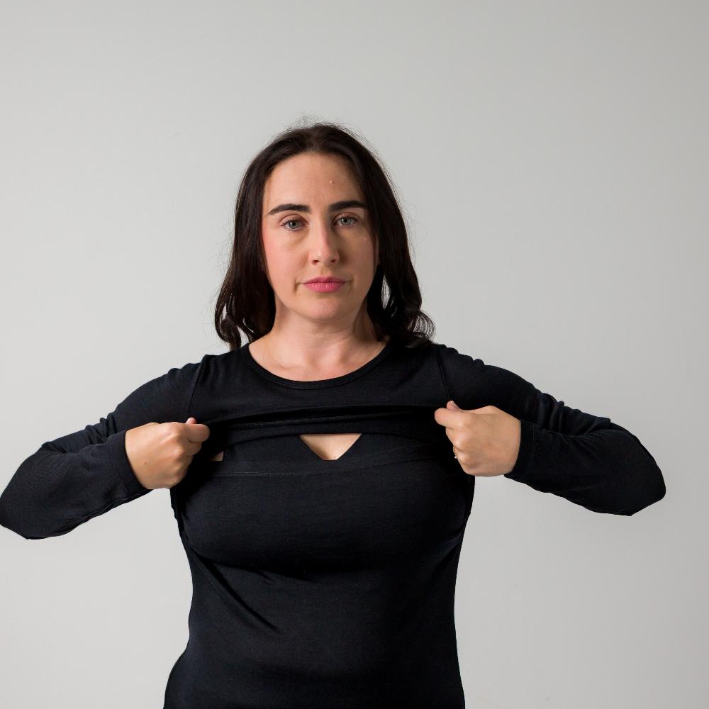 The Sleep Store All Seasons Merino/Tencel LS Breastfeeding Top