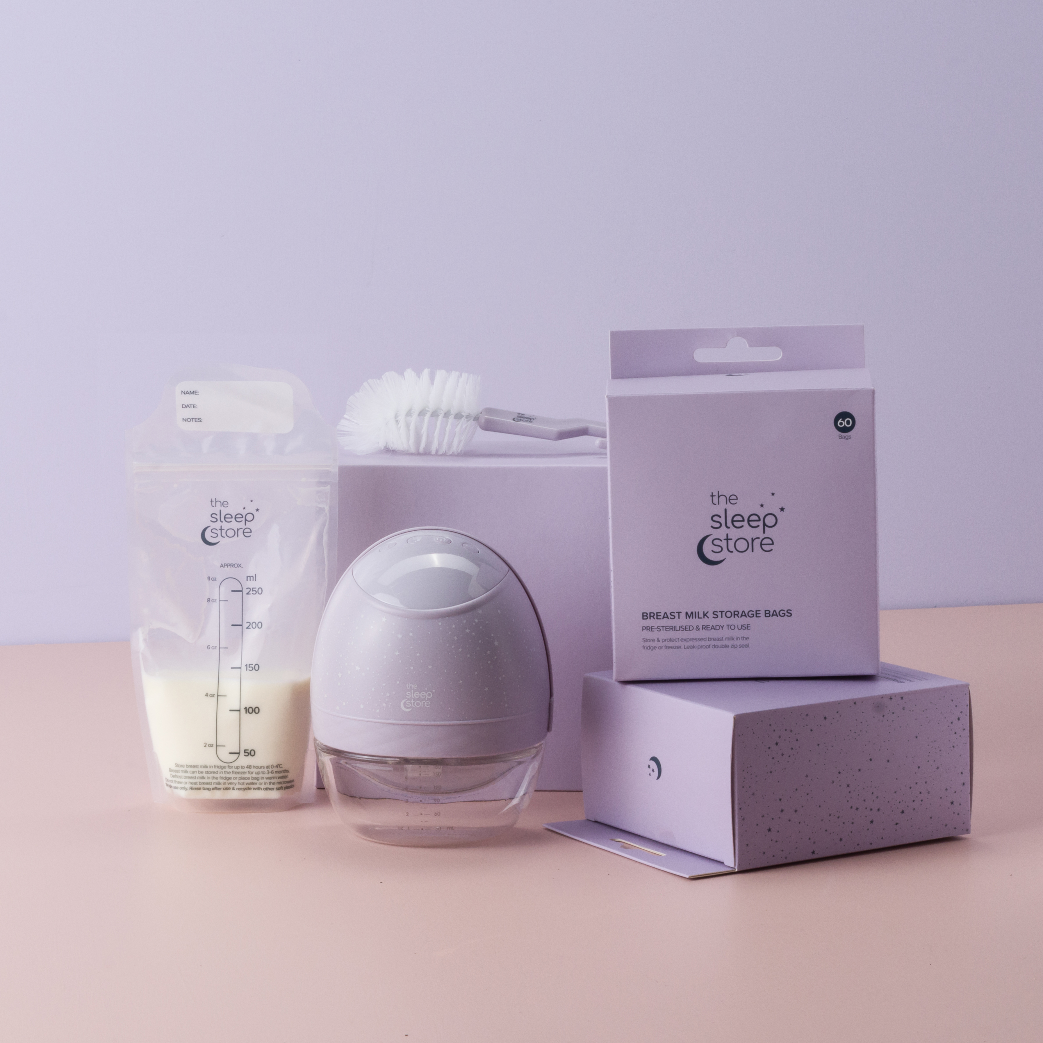 Bundle - TSS Wearable Pump, Brush and 2 Breastmilk Bags